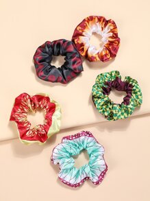 5pcs Graphic Scrunchies