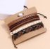 5pcs Guys PU Leather Braided Bracelet