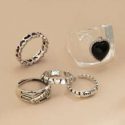 5pcs Heart Decor Ring