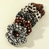 5pcs Leopard Print Scrunchie