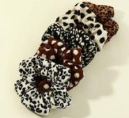 5pcs Leopard Print Scrunchie
