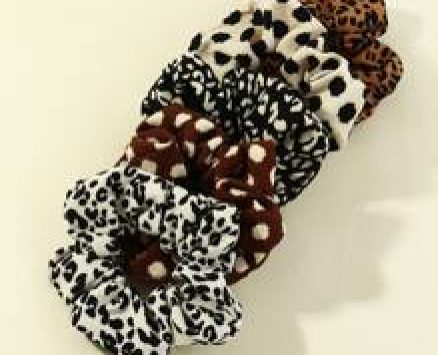 5pcs Leopard Print Scrunchie