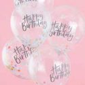 5pcs Letter Print Confetti Balloon