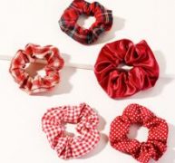 5pcs Polka Dot Pattern Scrunchie