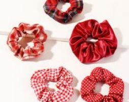 5pcs Polka Dot Pattern Scrunchie