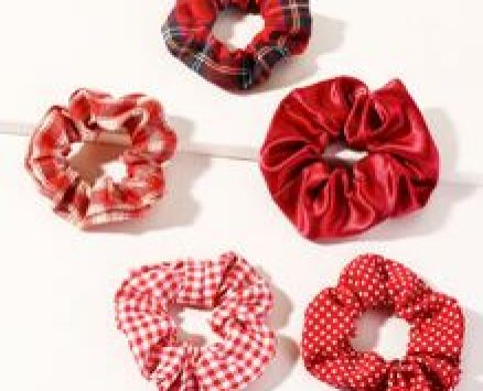 5pcs Polka Dot Pattern Scrunchie