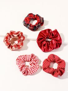 5pcs Polka Dot Pattern Scrunchie