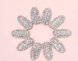 5pcs Rhinestone Decor Fake Nail