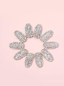 5pcs Rhinestone Decor Fake Nail