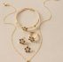 5pcs Rhinestone Decor Floral Decor Jewelry Set