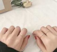 5pcs Rhinestone Decor Ring