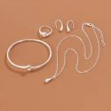 5pcs Simple Plain Jewelry Set