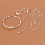 5pcs Simple Plain Jewelry Set