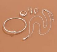 5pcs Simple Plain Jewelry Set