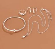 5pcs Simple Plain Jewelry Set