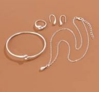 5pcs Simple Plain Jewelry Set