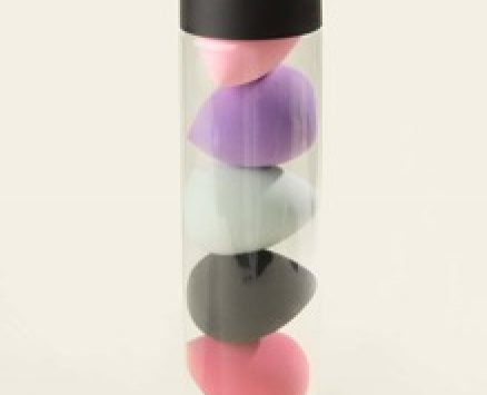 5pcs Water Drop Shaped Makeup Puff Set With Storage Box