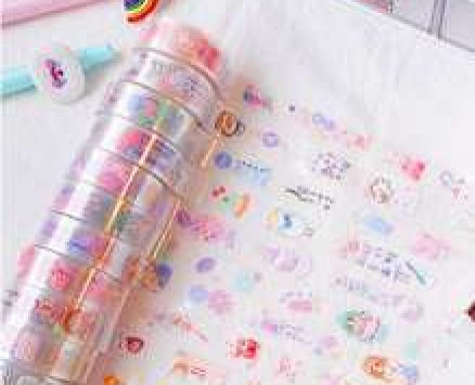 5rolls Cartoon Graphic Random Decorative Tape