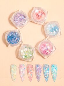 6boxes Glitter Nail Art Decoration