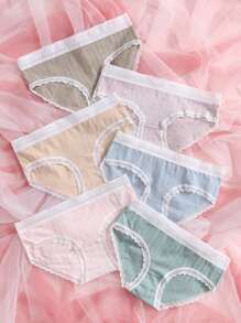 6pack Lace Trim Panty Set