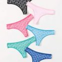 6pack Letter Graphic Thong Set