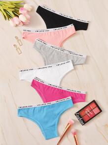 6pack Letter Tape Panty Set