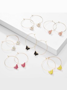 6pairs Butterfly Drop Earrings