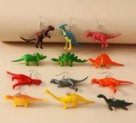 6pairs Dinosaur Charm Drop Earrings