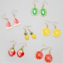 6pairs Fruit Drop Earrings