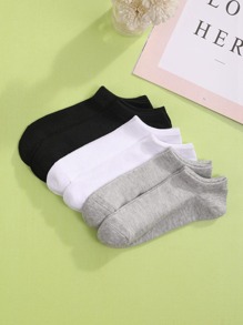 6pairs Solid Ankle Socks