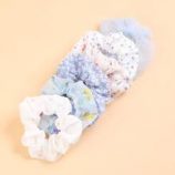 6pcs Butterfly & Flower Pattern Scrunchie