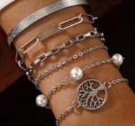 6pcs Faux Pearl Decor Bracelet