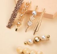 6pcs Faux Pearl & Crystal Decor Hair Clip