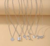 6pcs Floral Pendant Chain Necklace