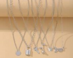 6pcs Floral Pendant Chain Necklace