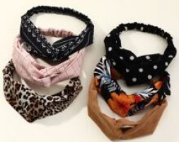 6pcs Flower & Polka Dot Print Headband