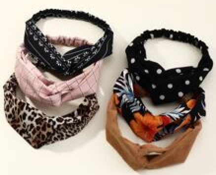 6pcs Flower & Polka Dot Print Headband