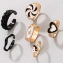 6pcs Heart Decor Ring