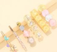 6pcs Heart Detail Hair Clip