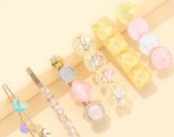 6pcs Heart Detail Hair Clip