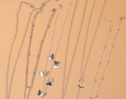 6pcs Heart Pendant Chain Necklace