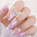 6pcs Random Color Butterfly Shaped Nail Art Decoration