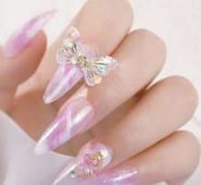 6pcs Random Color Butterfly Shaped Nail Art Decoration