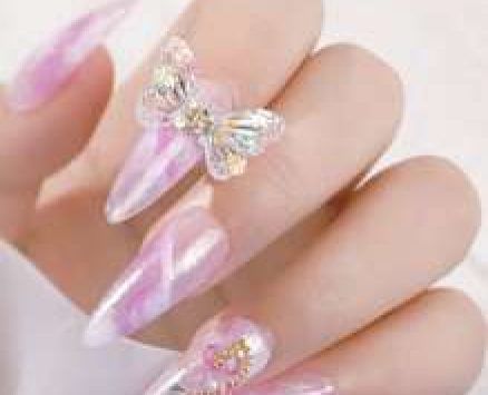 6pcs Random Color Butterfly Shaped Nail Art Decoration