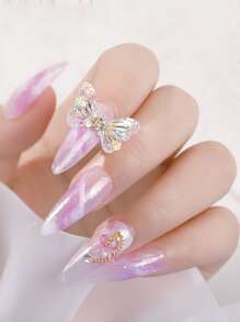 6pcs Random Color Butterfly Shaped Nail Art Decoration