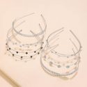 6pcs Rhinestone Decor Hair Hoop