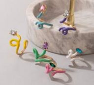 6pcs Rhinestone Decor Ring