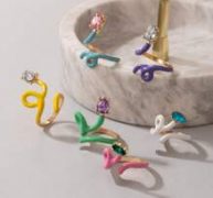 6pcs Rhinestone Decor Ring