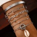 6pcs Shell Decor Chain Bracelet