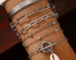 6pcs Shell Decor Chain Bracelet